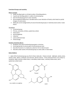 Functional Groups and reactivity