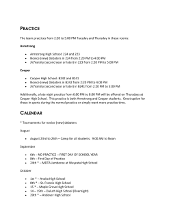 Tournaments for novice (new) debaters