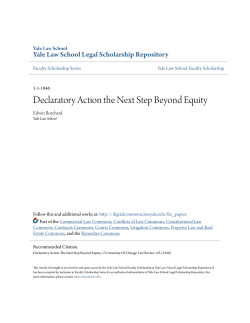 Declaratory Action the Next Step Beyond Equity