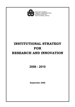 institutional strategy for research and innovation