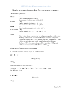 Number systems and conversions from one system to another.