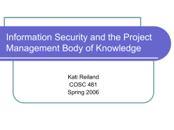 Info Sec and PMBoK