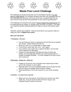 Waste Free Lunch Challenge - Oxford Botanic Garden
