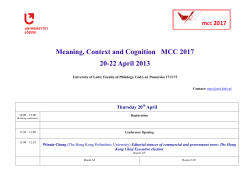 Meaning, Context and Cognition