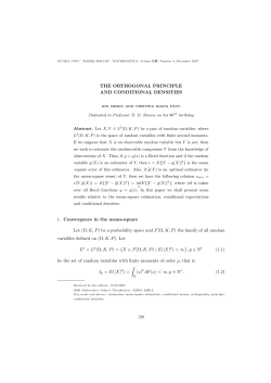 THE ORTHOGONAL PRINCIPLE AND CONDITIONAL DENSITIES 1