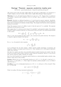 Hartogs` Theorem: separate analyticity implies joint - Math-UMN