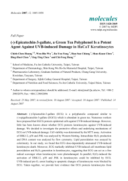 (-)-Epicatechin-3-gallate, a Green Tea Polyphenol Is a Potent