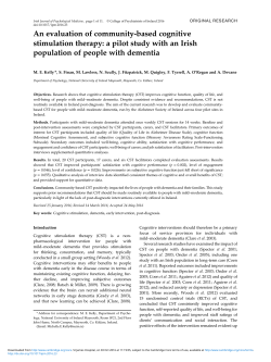 An evaluation of community-based cognitive stimulation therapy: a