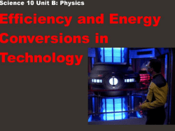 B3.3 Useful Energy and Efficiency