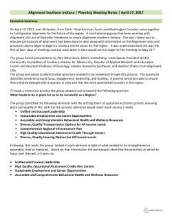 Alignment Southern Indiana | Planning Meeting Notes | April 17, 2017