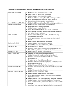 Appendix I: Volunteer Positions, Board and Other Affiliations of the