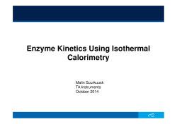 Enzyme Kinetics Using Isothermal Calorimetry