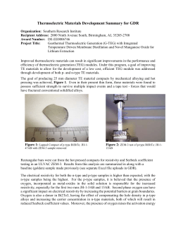 SR Thermoelectric Materials