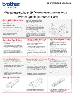 Printer Quick Reference Card