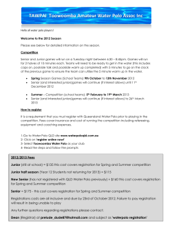 TAWPAI Toowoomba Amateur Water Polo Assoc Inc