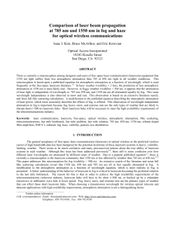 Comparison of laser beam propagation at 785 nm and 1550 nm in