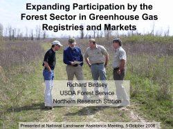 Expanding Forest Sector Participation in Greenhouse Gas