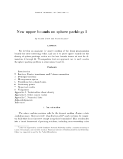 New upper bounds on sphere packings I