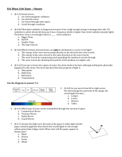 8-6 Wave Unit Exam &ndash; Honors (8