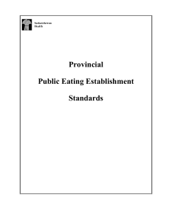 Provincial Public Eating Establishment Standards