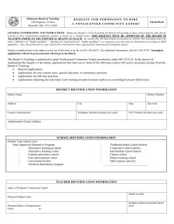 Request for Permission to Hire A Non-Licensed