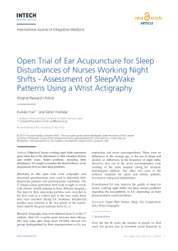 Open Trial of Ear Acupuncture for Sleep Disturbances