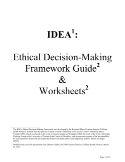 Ethics Services - IDEA (Ethical Decision