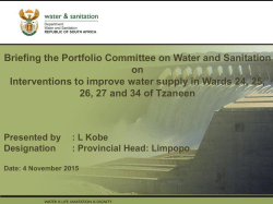 5. STATUS OF BULK WATER SUPPLY (Cont)