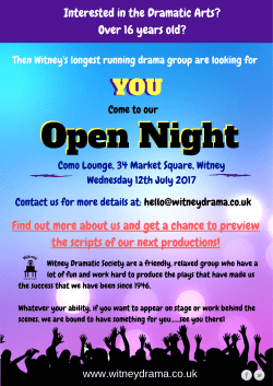 Open Night - Witney Dramatic Society