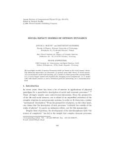 SOCIAL IMPACT MODELS OF OPINION DYNAMICS 1