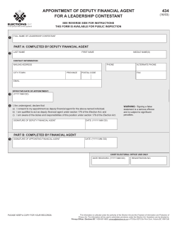 Appointment of Deputy Financial Agent for a