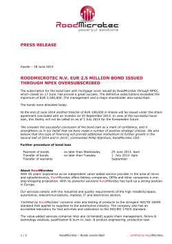 roodmicrotec nv eur 2.5 million bond issued through npex