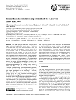 Forecasts and assimilation experiments of the Antarctic ozone hole