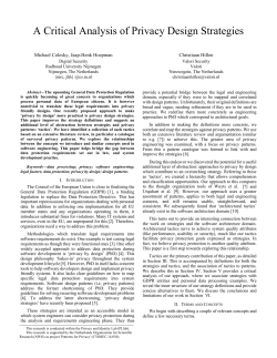 A Critical Analysis of Privacy Design Strategies