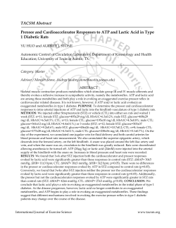 Pressor and Cardioaccelerator Responses to ATP and Lactic Acid in