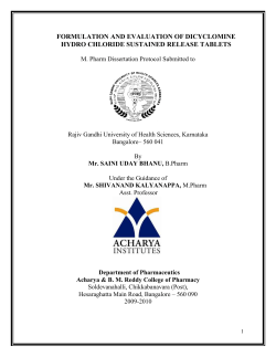 formulation and evaluation of dicyclomine hydro chloride sustained