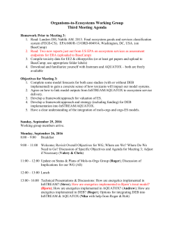 Organisms-to-Ecosystems Working Group Third Meeting Agenda