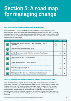 Section 3: A road map for managing change