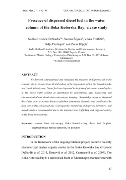 Presence of dispersed diesel fuel in the water column of the Boka