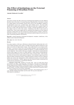 The Effect of Institutions on the External Financing of Brazilian Firms