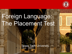 Foreign Language Placement Test