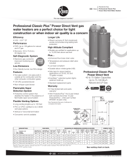 Professional Classic Plus&trade; Power Direct Vent gas water heaters