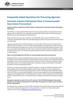 ProcuringAgenciesFAQ - Department of Industry, Innovation and