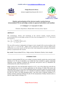 Kinetics and mechanism of the electron transfer reaction