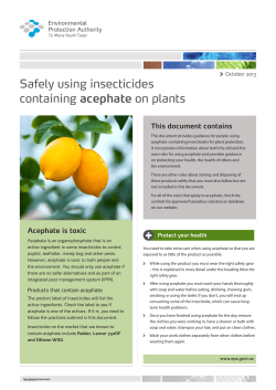Safely using insecticides containing acephate on plants