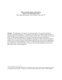 The Investment Climate and the Firm: Firm-Level