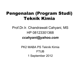 proses industri kimia - Jurusan Teknik Kimia
