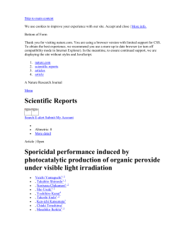 Supplementary Information Sporicidal Performance Induced by