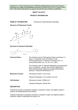 Product Information for Fluticasone furoate/vilanterol trifenatate