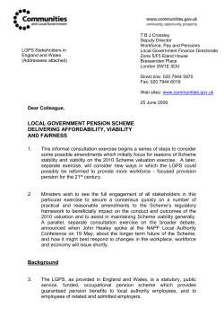 Appointment Letter - LGPS Regulations and Guidance